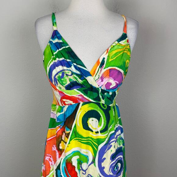 Jam's World Multi Color Floral Hawaiian  Maxi Sundress Small - Picture 3 of 7